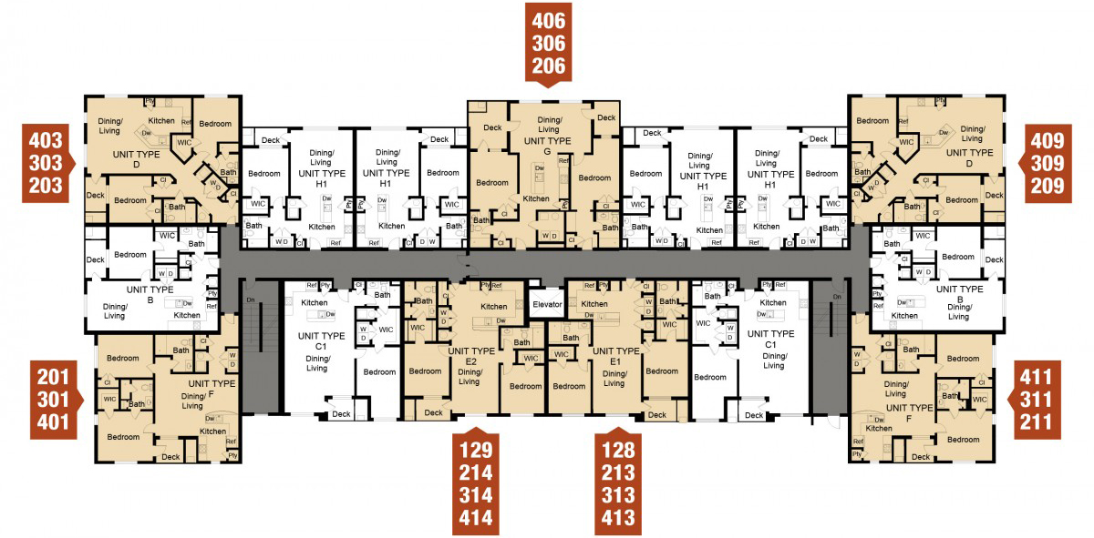 West building first and second floor layout illustration